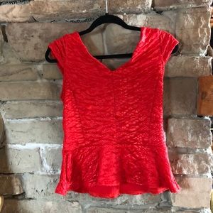bebe Tops - Bebe Red Peplum Top, size M bebe Tops - Bebe Red Peplum Top, size M